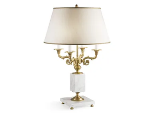 2424 - LED brass table lamp with Carrara marble base _ Il Paralume Marina